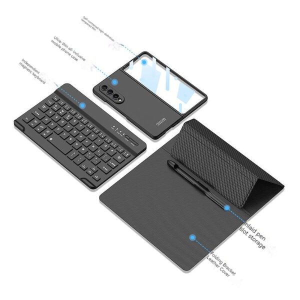 Luxury Premium Wireless Bluetooth keyboard Leather Case Cover For Samsung Galaxy Z Fold 6 - Image 3